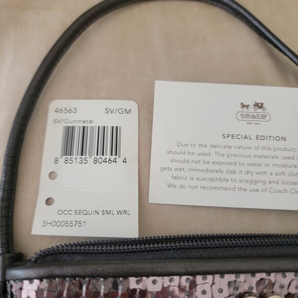 Coach Limited edition sequin wristlet Gunmetal - Picture 5 of 7